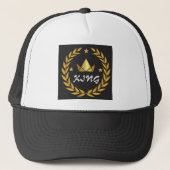 KING naam met Logo kroon Afbeelding charmant-Pet s Trucker Pet (Voorkant)