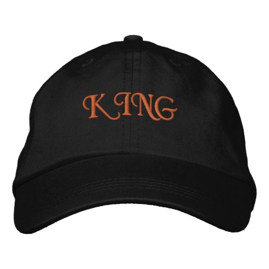 KING Naam Stijlvolle knappe Comfort Visor-Pet Geborduurde Pet (Voorkant)
