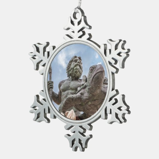 King Neptune 2 Tin Sneeuwvlok Ornament (Rechts)