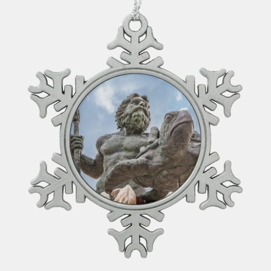 King Neptune 2 Tin Sneeuwvlok Ornament (Voorkant)