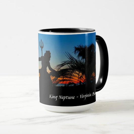 King Neptune bij Sunrise Silhoutte Mok (Voorkant rechts)