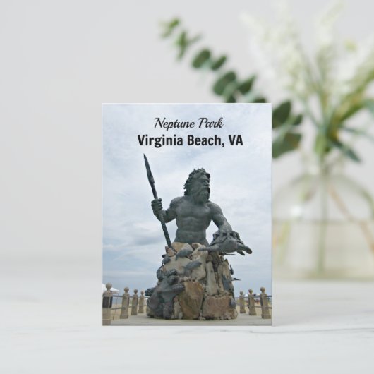King Neptune Park, Virginia Beach, VA Briefkaart (Staand voorkant)
