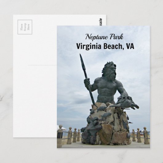 King Neptune Park, Virginia Beach, VA Briefkaart (Voorkant / Achterkant)