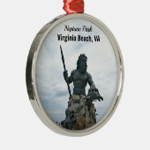 King Neptune Park, Virginia Beach, VA Metalen Ornament (Rechts)