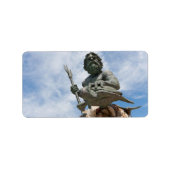 King Neptune Virginia Beach Statue Etiket (Voorkant)