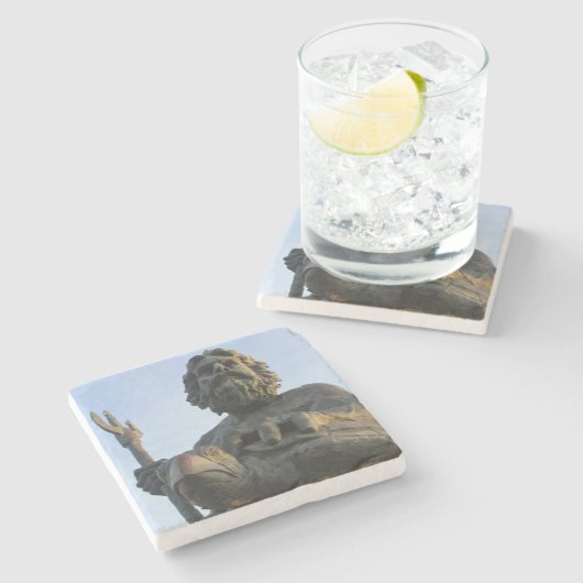 King Neptune Virginia Beach Stenen Onderzetter (Zijkant)