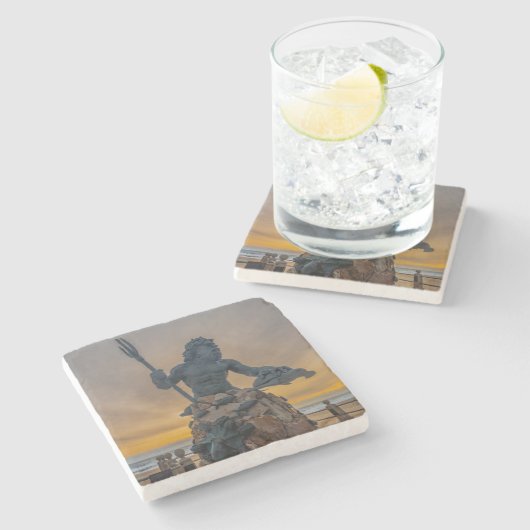 King Neptune Virginia Beach Stone Onderzetter (Zijkant)