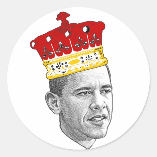 King Obama Ronde Sticker (Voorkant)