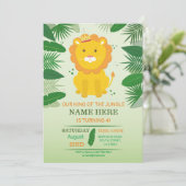 King Oerwoud Lion Birthday Zoo Safari Birthday Kaart (Staand voorkant)