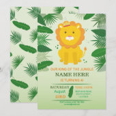 King Oerwoud Lion Birthday Zoo Safari Birthday Kaart (Voorkant / Achterkant)