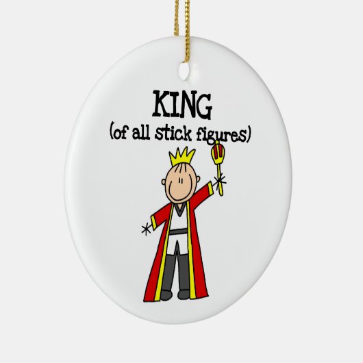 King of All Stick Figures Keramisch Ornament (Rechts)