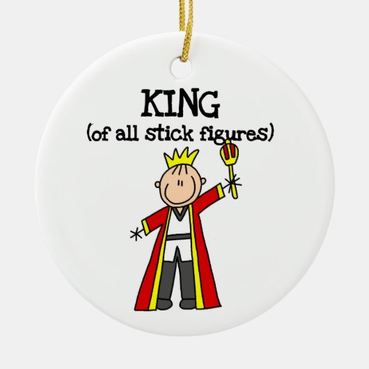 King of All Stick Figures Keramisch Ornament (Voorkant)