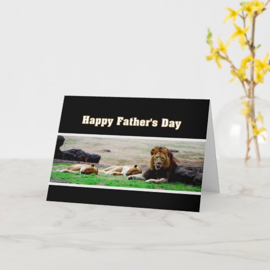 King of Beasts Happy Vaderdag Kaart (Gele Bloem)