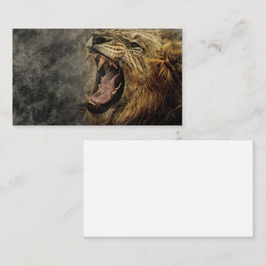 King of Beasts Roaring Visitekaartje (Voorkant / Achterkant)