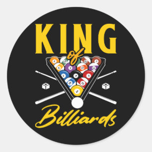 King of Billiards Pool Snooker Biljart Rack Cue Ronde Sticker