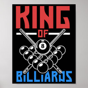 King of Billiards Snooker Pool Biljart Rack Cue Poster