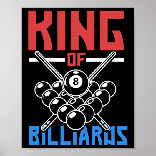 King of Billiards Snooker Pool Biljart Rack Cue Poster (Voorkant)