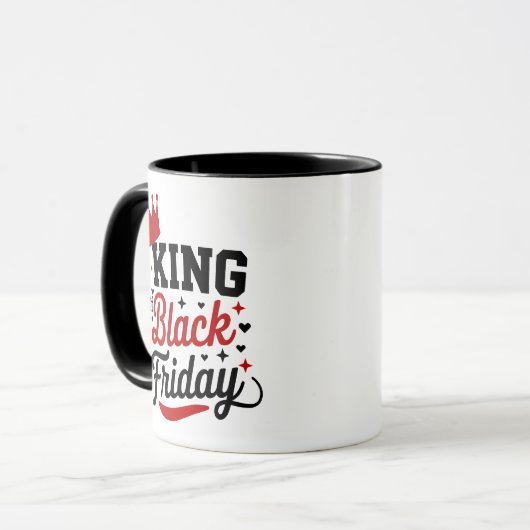 King of Black Friday Crown Typography Mok (Voorkant links)