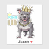 King of Bling Custom Pitbull Bully Ras Sticker (Vel)