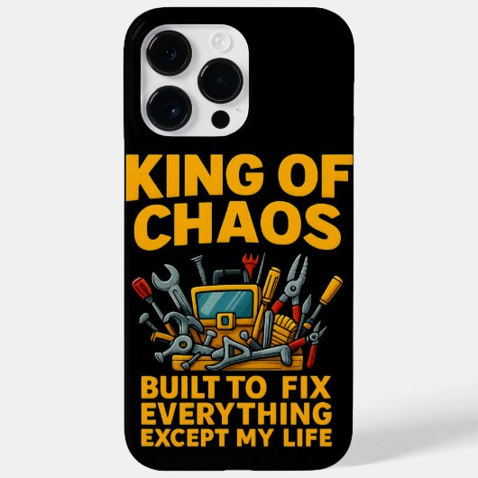 King of Chaos iPhone 14 Pro Max Case Funny Tool (Achterkant)
