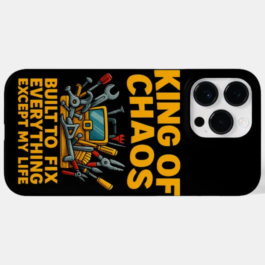 King of Chaos iPhone 14 Pro Max Case Funny Tool (Achterkant (horizontaal))