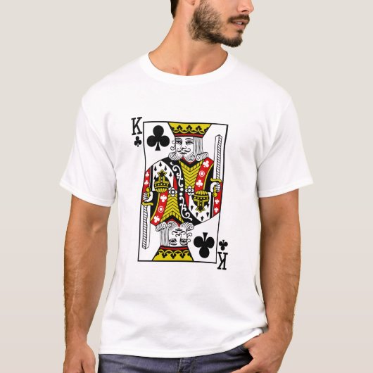 King of Clubs-speelkaarten T-shirt (Voorkant)