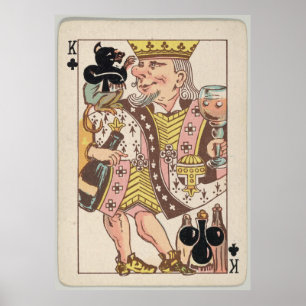 King of Clubs-spelkaart (1889) Poster