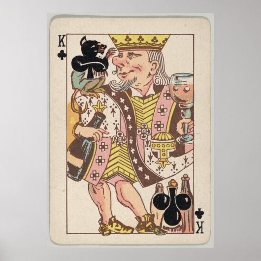  King of Clubs-spelkaart (1889) Poster (Voorkant)