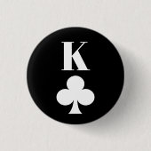 King of Clubs - Spelkaartsymbool Klassiek Ronde Button 3,2 Cm (Voorkant)