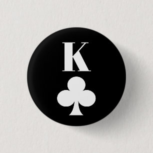 King of Clubs - Spelkaartsymbool Klassiek Ronde Button 3,2 Cm