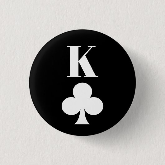 King of Clubs - Spelkaartsymbool Klassiek Ronde Button 3,2 Cm (Voorkant)