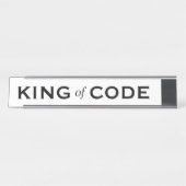 King of Code Funny Gift Computer Programmer Bureau Naambordje (Voorkant)