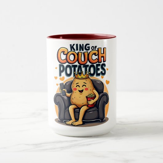 King of Couch Potatoes - Grappige Luie Aardappel Mok (Midden)