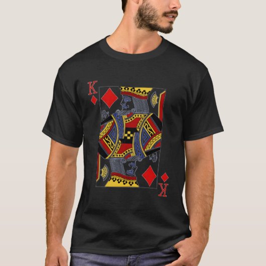 King of Diamonds Blackjack Poker Spelen Kaart T-shirt (Voorkant)