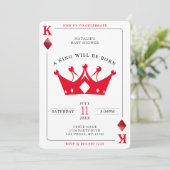 King of Diamonds Casino Poker Kaart Boy Baby showe (Staand voorkant)