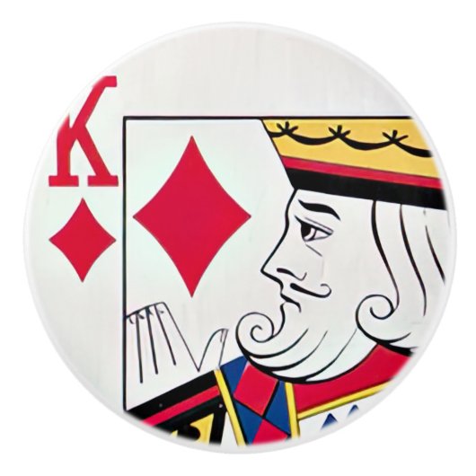 King of Diamonds Kaart Face Ceramic Pull Keramische Knop (Voorkant)