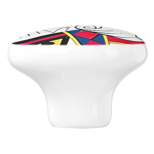 King of Diamonds Kaart Face Ceramic Pull Keramische Knop (Zijkant)