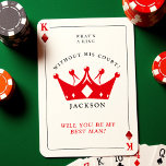 King of Diamonds Poker Beste Man Voorstel Kaart<br><div class="desc">Deze King of Diamonds-kaart met een kaartthema-bruidsmannenvoorstelkaart is voorzien van kaartkostuumsymbolen en aangepaste tekst, en biedt een unieke manier om je beste vrienden te vragen aan je zijde te staan op je trouwdag. Perfect voor een pokeravond of een door het casino van Las Vegas geïnspireerd trouwthema, het is een ideale...</div>