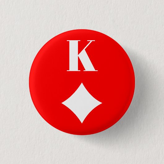King of Diamonds - Spaarkaartsymbool Ronde Button 3,2 Cm (Voorkant)