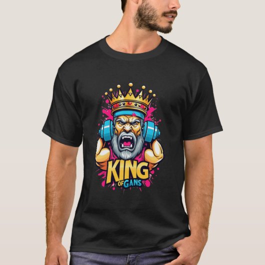 King of Gains – Mannen Gym Workout T-Shirt (Voorkant)