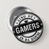 King of Gamers Funny Button for Nerds and Geeks (Voorkant /achterkant)