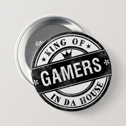 King of Gamers Funny Button for Nerds and Geeks (Voorkant /achterkant)