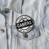 King of Gamers Funny Button for Nerds and Geeks (In situ)