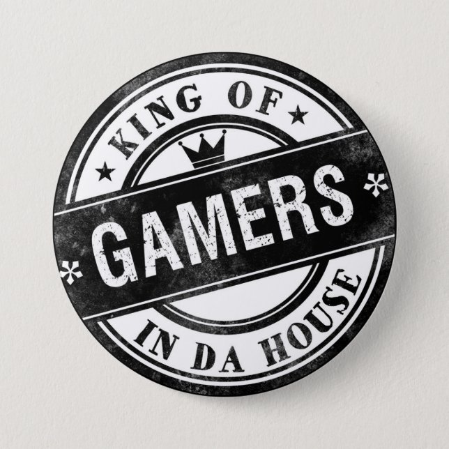 King of Gamers Funny Button for Nerds and Geeks (Voorkant)