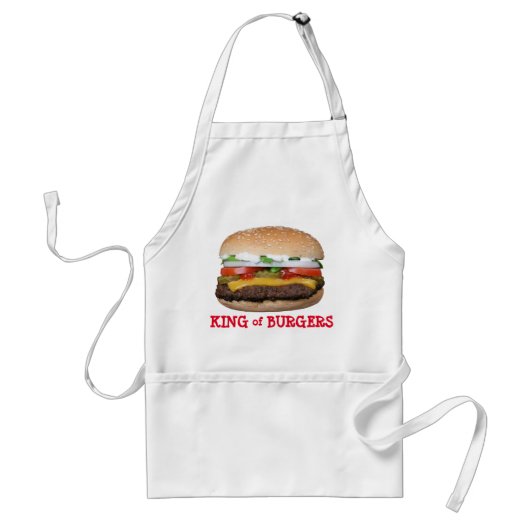 King of Grilling Burgers Hamburger Standaard Schort (Voorkant)