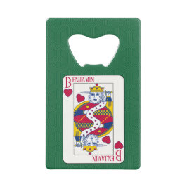 King of Hearts aangepaste naam spelen Creditkaart Flessenopener