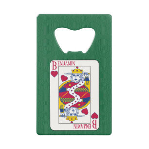 King of Hearts aangepaste naam spelen Creditkaart Flessenopener