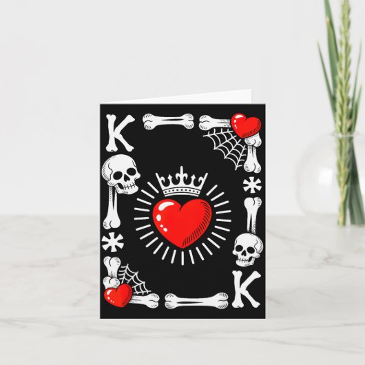 King Of Hearts Card Costume Funny Halloween King O Kaart (Voorkant)