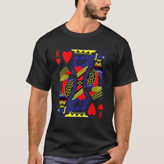 King of Hearts Costume Magic Poker Card Math Geek T-shirt (Voorkant)