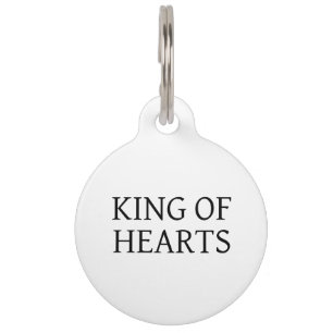 King of Hearts Custom Black Dog ID Ronde Pet Tag Huisdierpenning